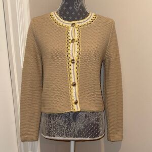 Ann Taylor Tan Cardigan Sweater size Medium Petite NWT